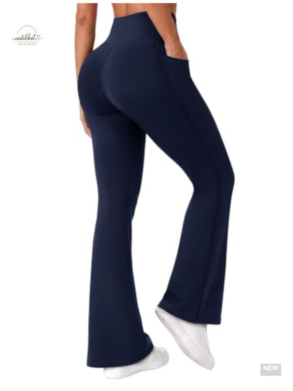 AB-Eleven Yoga Pants High Waisted Seamless Bootcut Flare Legs with Pockets